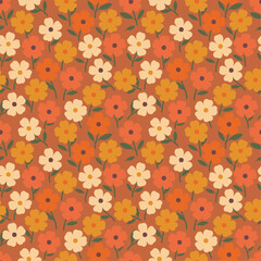 Seamless floral pattern vector illustration with colorful spring and summer flowers for textile design or wallpaper