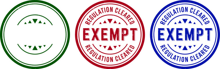 Exempt regulation cleared stamp vector image for compliance and approval process design needs editable stock vector illustration