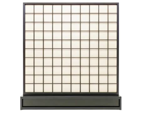 Large rectangular grid panel with light squares and dark frame on a transparent background