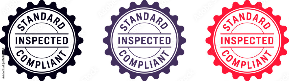 Poster Find standard inspected compliant seal vector image for quality assurance and product verification editable stock vector illustration