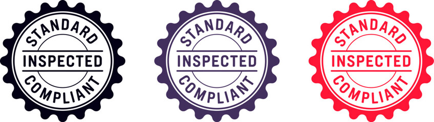 Find standard inspected compliant seal vector image for quality assurance and product verification editable stock vector illustration