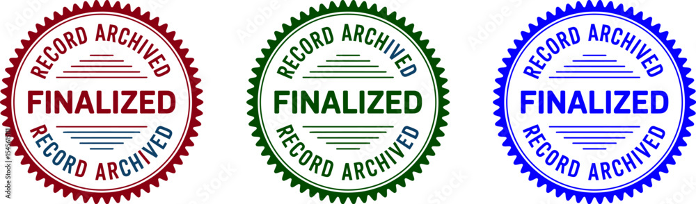 Fototapete finalized record archived stamp vector image for document approval and official record keeping proce
