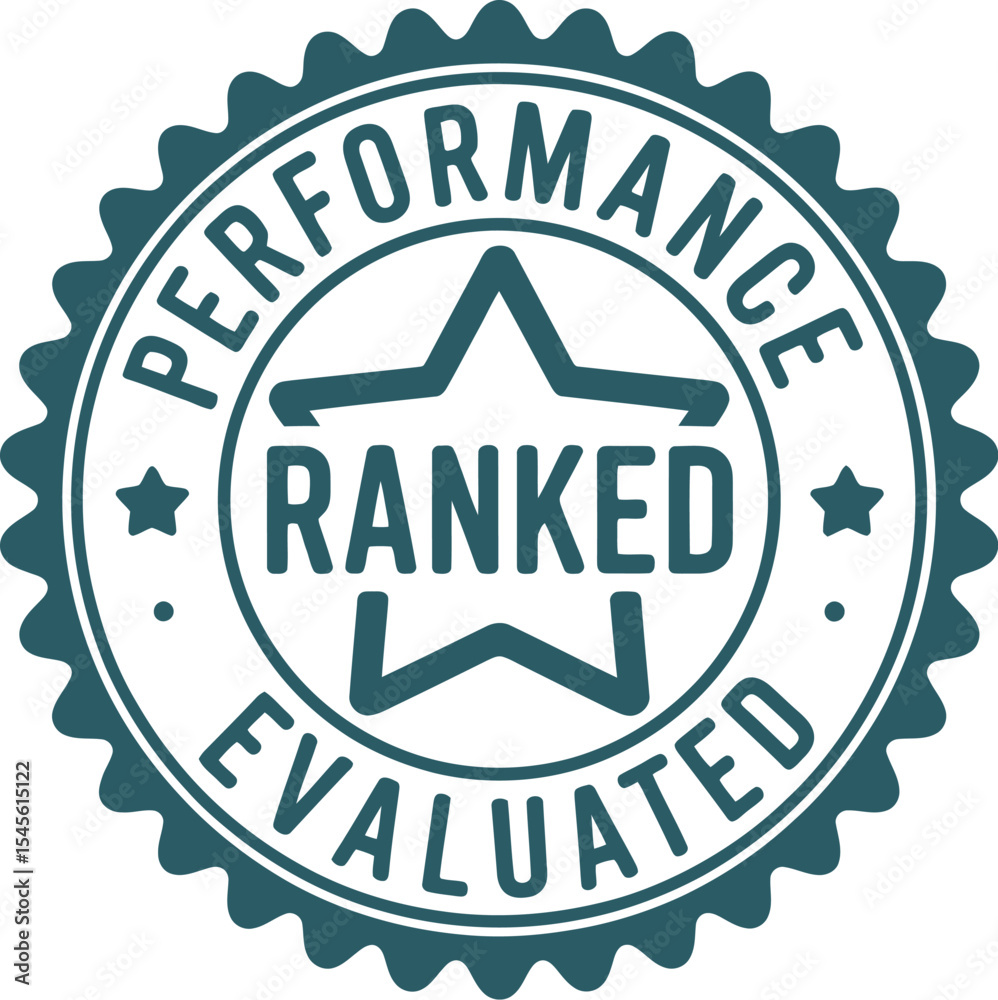 Poster Performance ranking badge vector for best evaluated and ranked quality product or service icon seal editable stock vector illustration
