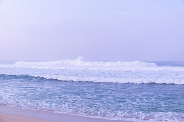 Nature landscape view of beautiful tropical beach and sea in sunny day, morning sea.