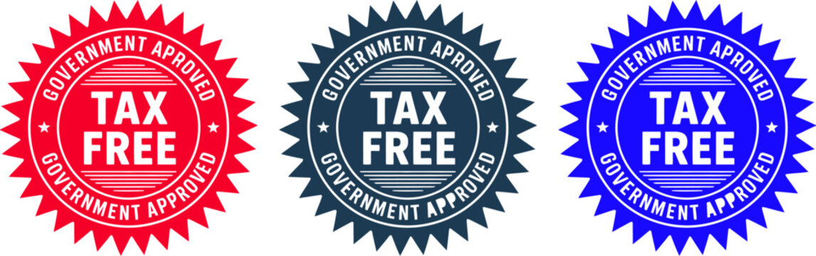 Tax free government approved seal vector image for business and finance related content and design use editable stock vector illustration