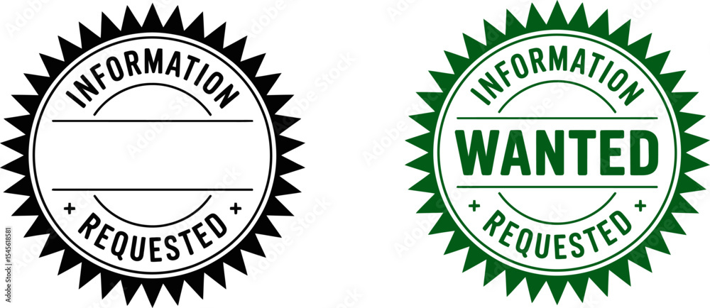 Fototapete information wanted requested vector graphic seal badge label design element for download use 100 edi