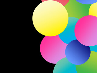 Colorful realistic flowing shiny balls background. Abstract colorful 3d ball pattern. Colorful balloon pattern background with artistic digital concept.
