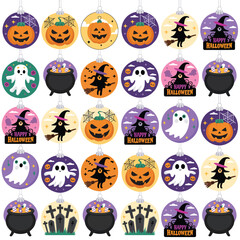 set of Halloween illustration ornaments