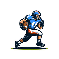 American Football kids mascot cartoon logo icon design