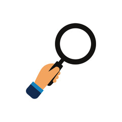  Magnifying glass hand holding vector art illustration.