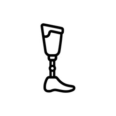 Minimalist Line Icon of an Isolated Prosthetic Leg
