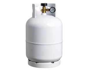  “Angled View of a Metallic CNG Cylinder with Pressure Gauge, PNG Isolated”