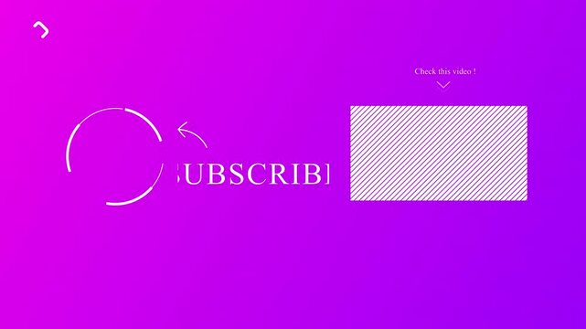 Animated End Screen with Subscribe Reminder and Video Suggestion on Gradient Purple Background - Powered by Adobe