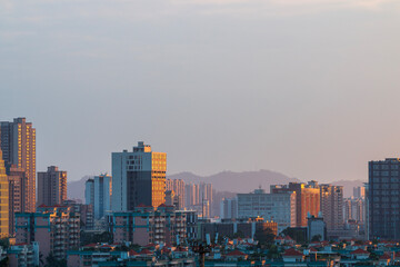 guangzhou skyline at sunset