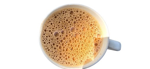 Hot Cup of Black Tea With Milk For Breakfast PNG Isolated on White Background