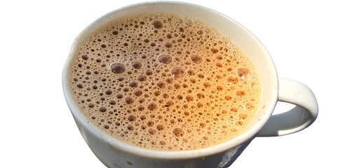 Hot Cup of Black Tea With Milk For Breakfast PNG Isolated on White Background