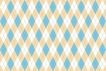 Seamless Argyle Pattern Beige White Lightblue Brown