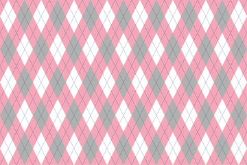 Seamless Argyle Pattern Pink White Gray Navy
