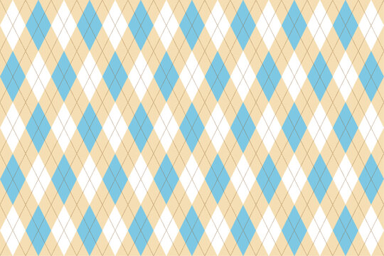 Seamless Argyle Pattern Beige White Lightblue Brown