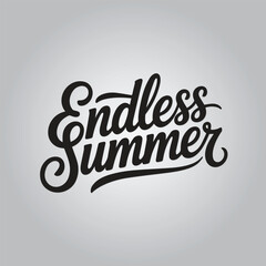 Endless Summer Lettering Calligraphy Typography Quote t-shirt Vector Design Template
