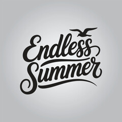 Endless Summer Lettering Calligraphy Typography Quote t-shirt Vector Design Template