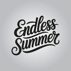 Endless Summer Lettering Calligraphy Typography Quote t-shirt Vector Design Template