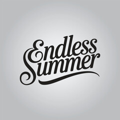 Endless Summer Lettering Calligraphy Typography Quote t-shirt Vector Design Template