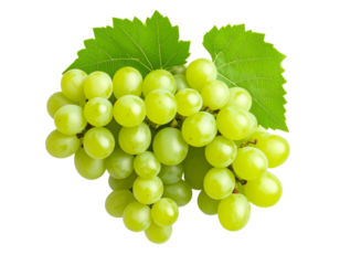  “Top View of Organic Green Grapes Cluster with Leaf, Isolated PNG”.
