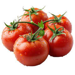  tomatoes isolated on  white and transparent background
