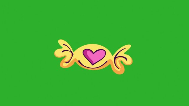 candy animation on green screen