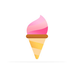 ice cream cone icon, colored flat vector. modern and minimalist design