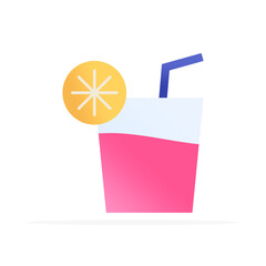 cocktail icon, colored flat vector. modern and minimalist design