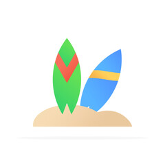surfboard icon, colored flat vector. modern and minimalist design