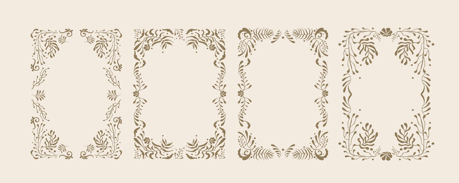 Vintage deco frame and border. Abstract decoration element object