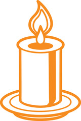 vector illustration of burning candle