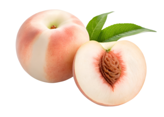 Peach fruit isolated on transparent background