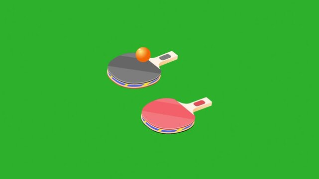 ping pong animation on green screen