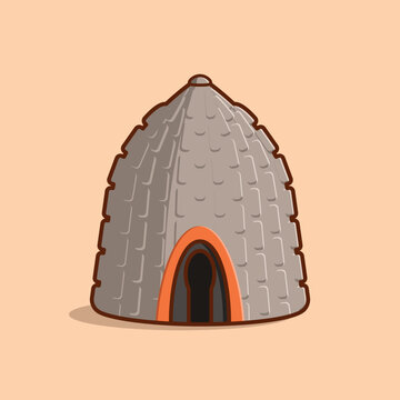 Simple Maison Obus Experimental Organic House cartoon vector illustration Collection of Traditional House concept icon isolated