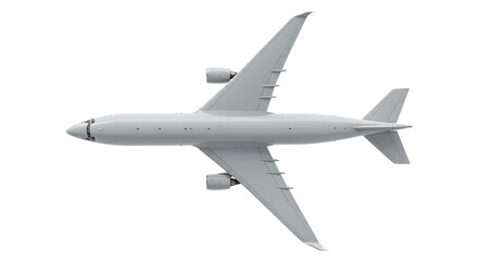 白く輝く旅客機 上空から撮影 美しいシルエット 滑らかな翼. AI Generated