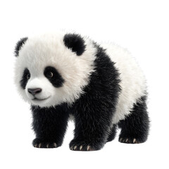 Fototapeta premium panda isolated transparent background, full-body shot, png