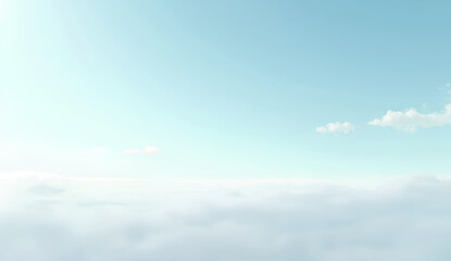 Obraz premium Minimal blue sky with soft clouds