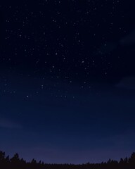 Naklejka premium Illustration of a clear, cloudless night sky with twinkling stars and deep blue tones