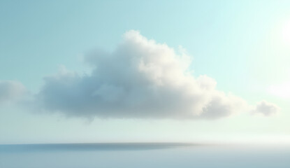 Fluffy White Cloud in Blue Sky