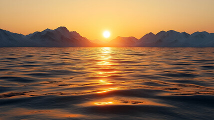 Arctic sunrise landscape