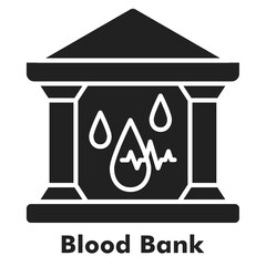 Blood Bank Solid Black Icon