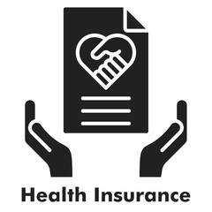 Health Insurance Solid Black Icon