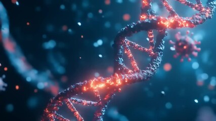 DNA Strand with Virus Attack, and Science. - Powered by Adobe