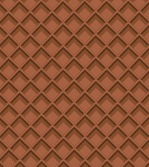 Chocolate Waffle Vector Background. The texture of the waffles For advertising  cafe, packaging, and restaurant menus.