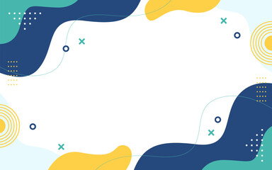 Abstract Blue Yellow Green Fluid Shapes Background Design Template