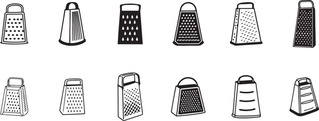 Cheese Graters in Monochrome Kitchen Utensil Design.